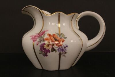 Mäbendorf Milchkännchen Mathes Ebel Art Deco Porzellan Blumendekor Gold 1.Wahl