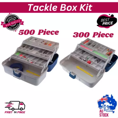 Jarvis Walker 500 Piece Tackle Box Kit with all Essentials for Fun Fishing Trip*