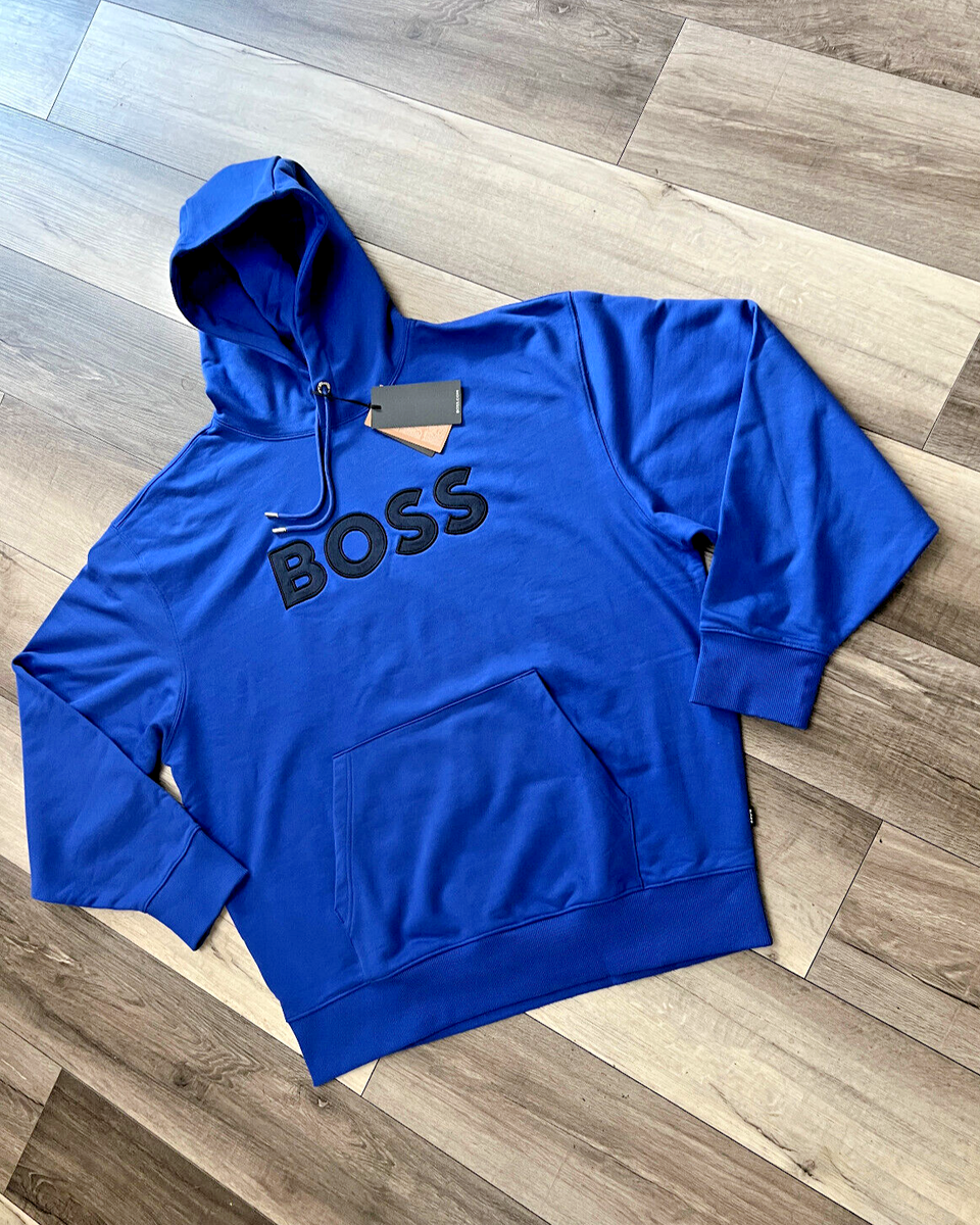 Hoodie Hugo Boss Pulli Blau BOSS Logo-print Hoodie Blue FARFETCH