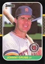1987 Donruss Baseball Johnny Grubb Detroit Tigers #476