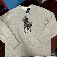 Polo Ralph Lauren Mens Gray Heather Classic Long Sleeve Pullover Sweatshirt L