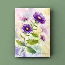 Original Watercolour Picture 40x30cm Meadow Flowers, Chamomile, Creative Gift Idea