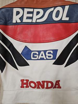 HONDA RACING LEATHER JACKET HONDA REPSOL TEAM VINTAGE JACKET 90s