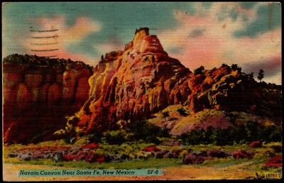 Postcard NM Santa Fe New Mexico Navajo Canyon 1946 C2