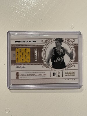 2011 National Treasures John Stockton Game Use Patch 12/25 Jersey Match eBay 1/1