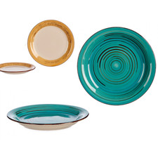 Plates dinnerware set 6 pcs table large dinner plates dinner plate turquoise blue