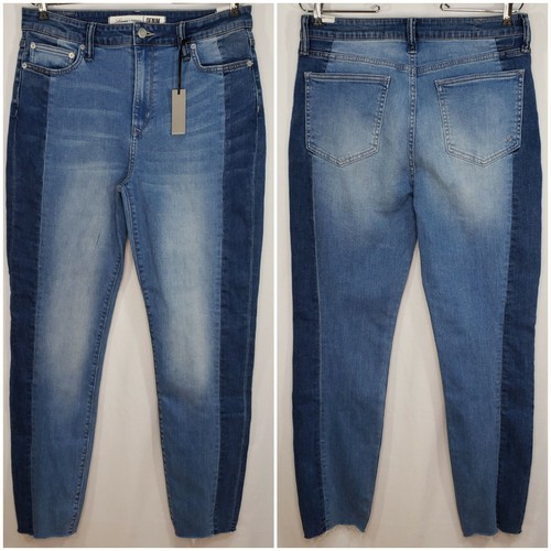 Lovers + Friends Size 30 Jeans Mason NWT High Rise 5 Pocket Raw Hem Blue Tulane