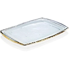 Hand Made Annieglass Edgey Gold Martini Tray E117G, new
