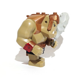 Lego Castle Minifigure Fantasy Troll Dark Tan Copper No Horns w/ Club - Playwear