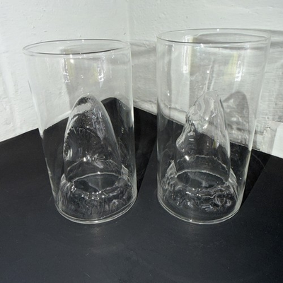 #ad Lot 2 Shark Jaws Novelty Glasses Barware 3D Inside $19.99