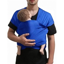 Baby Wrap Sling Carrier Newborn Infant Toddler Breathable Mesh Navy Blue