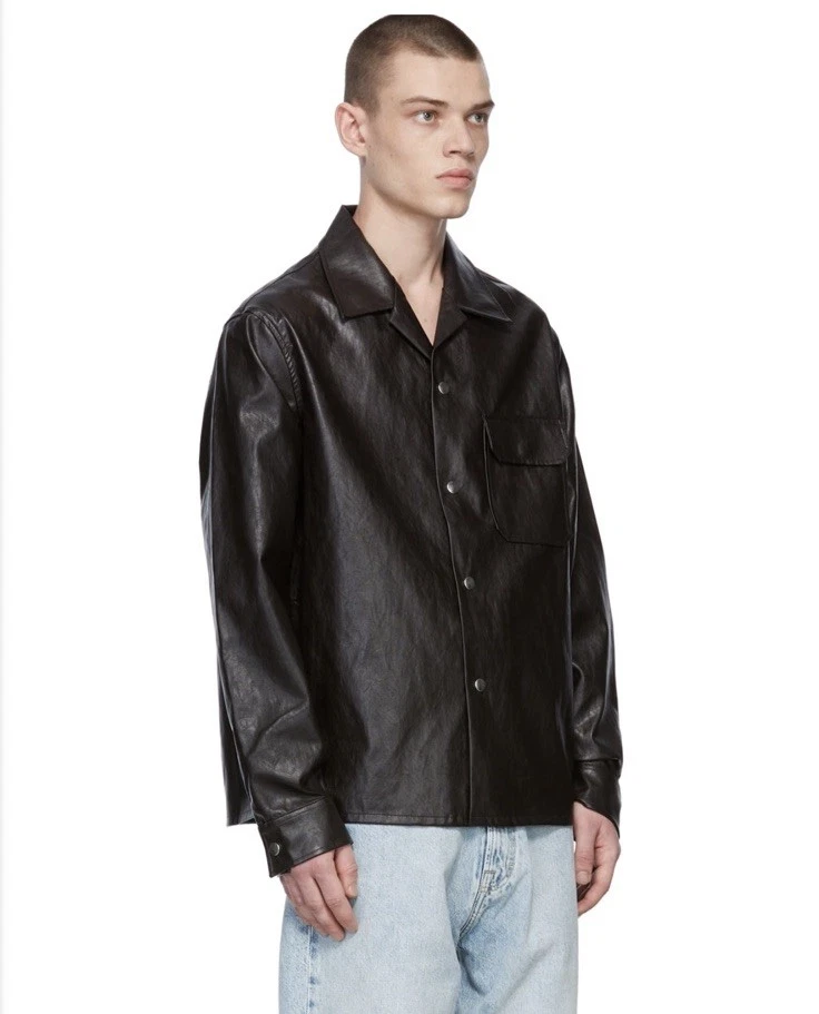 Our Legacy Brown Venice Blouson Faux Leather Jacket Mens Size 48 (Medium) image 1