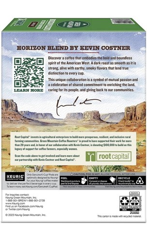 Green Mountain Coffee Roasters Horizon Blend by Kevin Costner Coffee Keurig - Picture 3 of 5