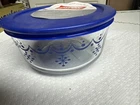 Pyrex 4 Cup Bowl Blue Snowflake New