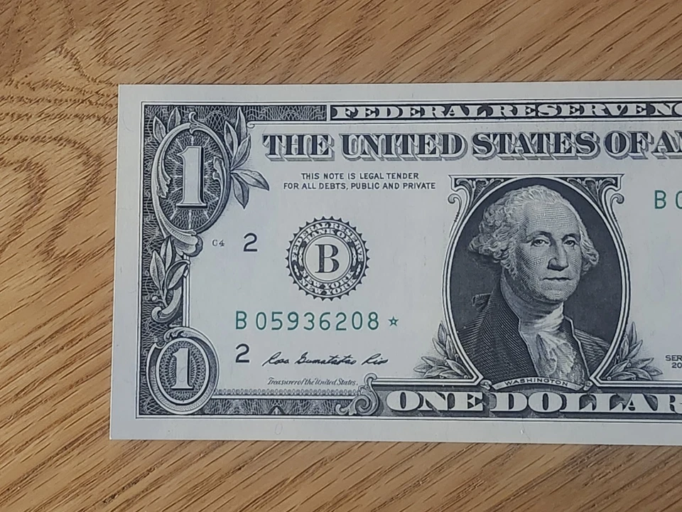 2013 B RARE DUPLICATE FORT WORTH $1 STAR NOTE UNC/GEM B05936208* 3 OF 3 Cons SER - Image 3 of 4