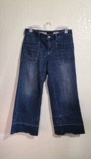 Pilcro Letterpress Jeans Women  s 28 Melanie Denim Cropped Wide Leg Anthropologie