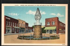 OLD FORT, NC * ARROW HEAD MONUMENT TO 1ST SETTLERS OF OLD FORT * UNPOSTED LINEN