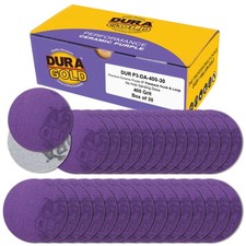 400 Grit 3" Purple Ceramic Sanding Discs, Box of 30 - Hook  Loop Sandpaper