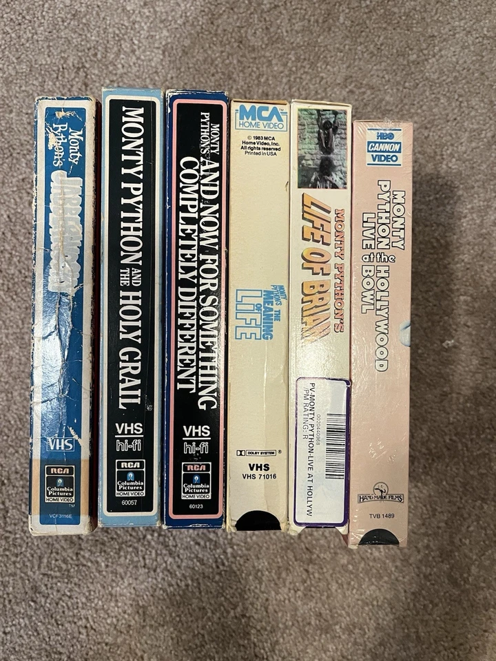 Monty Python 6 1st Release VHS RCA Holy Grail, Jabberwocky, Life Brian - Image 2 of 4