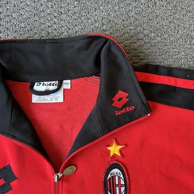 Vintage 1995-96 AC Milan Lotto 1/4 Zip Football Track Jacket Size