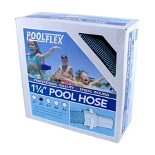PoolFlex Spiral Vacuum Swimming Pool Cleaner Hose - 24' x 1.25"