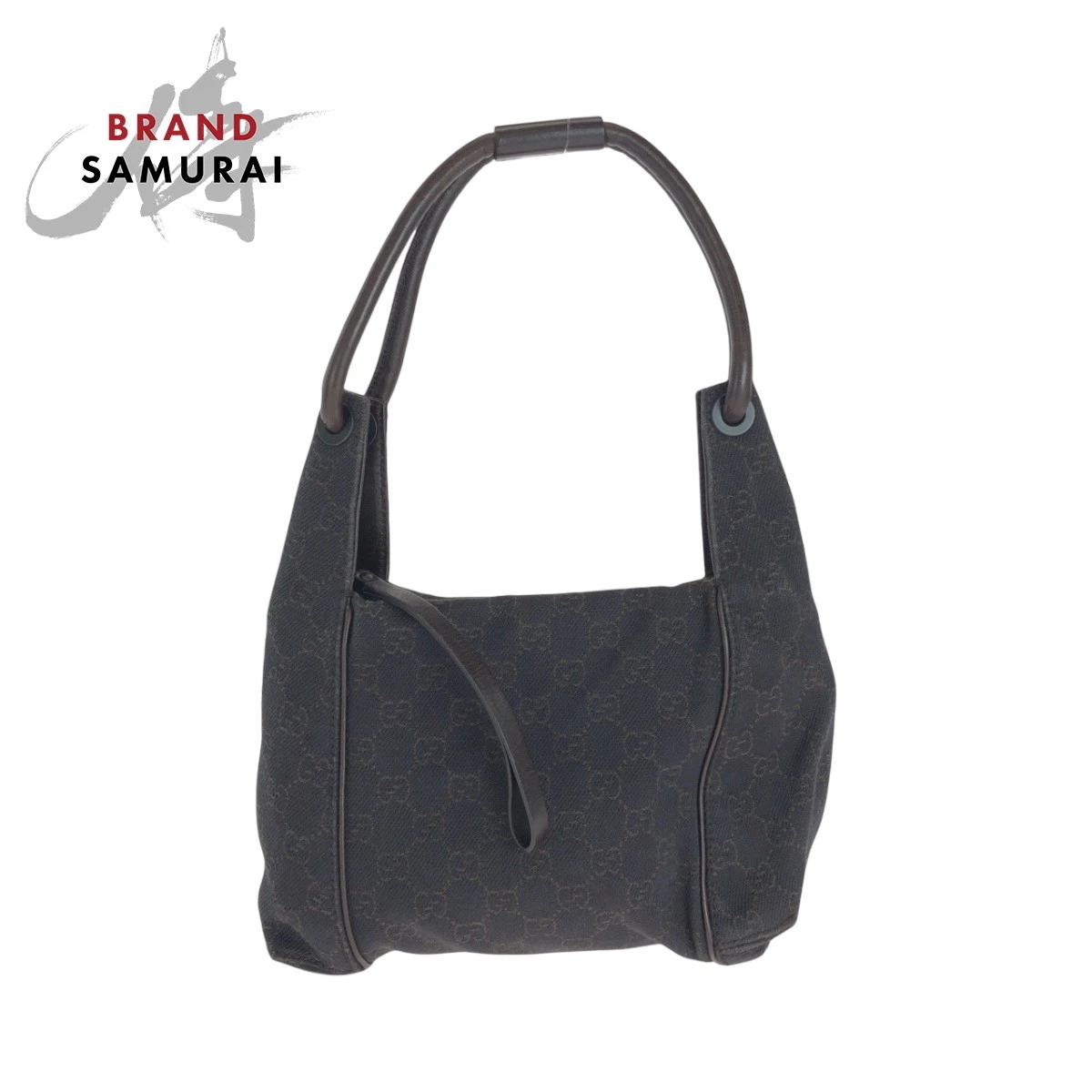 Sac à main bandoulière GUCCI marron noir ferrures métal GG toile 101333 femme 5