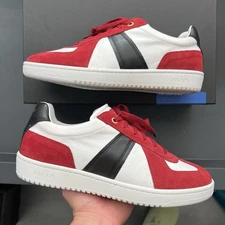 Greats Brooklyn GAT Men’s Size 9 Leather Sneakers White Black Red