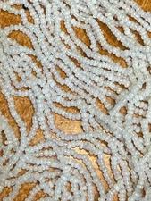 Antique Murano Glass Micro Seed Beads: Greasy Milk White, 18/0 Hanks