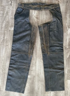 RARE! Vintage Harley Davidson BILLINGS Leather Motorcycle Chaps Men Brown XXL