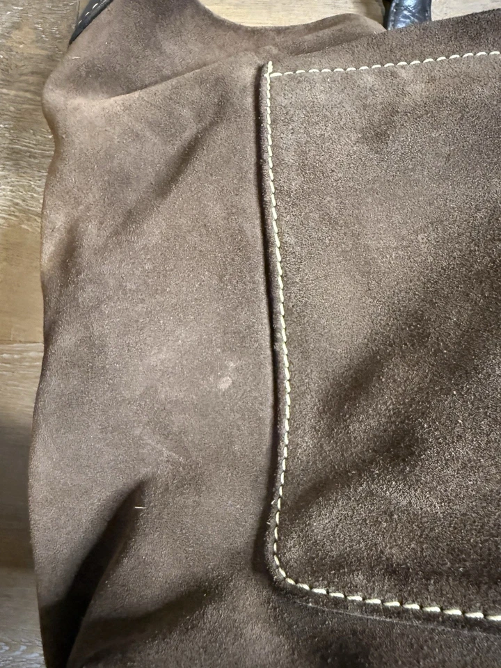 Cartera Dooney & Bourke para mujer marrón gamuza Annalisa bloqueo saco holgado hobo Y2K Foto 2 de 4