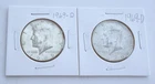 1969D Kennedy Half Dollar 40% Silver 2 Coin Lot Denver Mint USA Bullion Lot 11