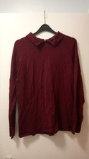 Ladies' Dark Red (burgundy ) jumper with sparkly collar - size 12