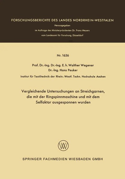 Walther Wegener | Vergleichende Untersuchungen An Streichgarnen, Die Mit Der...-image