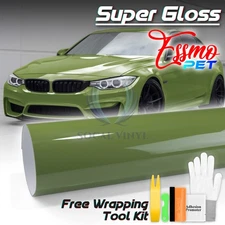 ESSMO PET Super Gloss Racing Green Car Vehicle Vinyl Wrap Decal Sheet Like Paint