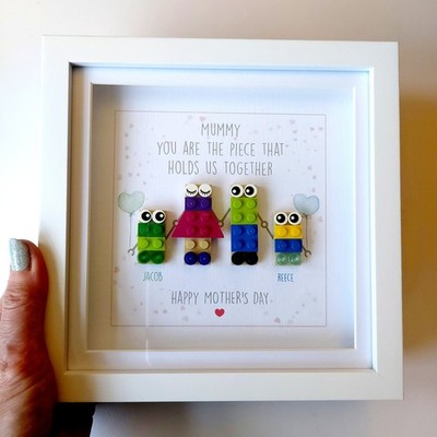 Personalisierte LEGO Person Muttertag MAMA MUMIE Familie RAHMEN Geschenk Paar