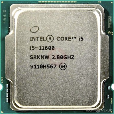 Intel Core i5 Gen 11 I5-11600 2.80 GHz Rocket Lake SRKNW FCLGA1200 CPU Used