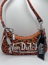 New Von Dutch Orange Camo Shoulder Bag W/ Chain Hard To Find Rare New With Tags