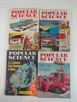 Popular Science Magazine Lot 1957 Feb Aug June May Vintage Science Technology