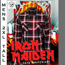 DIXXON FLANNEL x IRON MAIDEN Flannel Shirt Collab - Men's 2XL Tall , 2XT , 2XLT