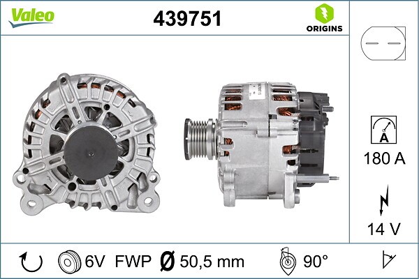 Valeo Lichtmaschine 14V 180A FüR VW Passat B7 Transporter T5 Multivan B6 Skoda-image