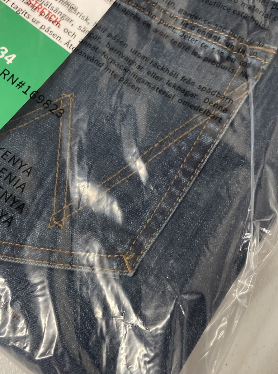 WRANGLER Men's Regular Fit Leg Jeans STRETCH COTTON 38x34 DARK