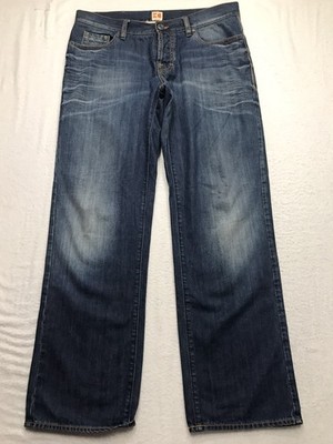 HUGO BOSS Orange Jeans Men 36X32 Reg Straight Whisker