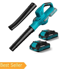 Leaf Blower Cordless - 21V Powerful Electric Leaf Blower with 2 Batteries