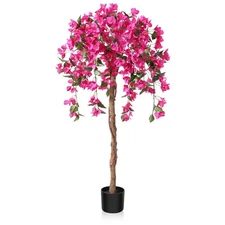 4FT Artificial Tree Tall Potted Fake Bougainvillea Trees for Outdoor Indoor O...
