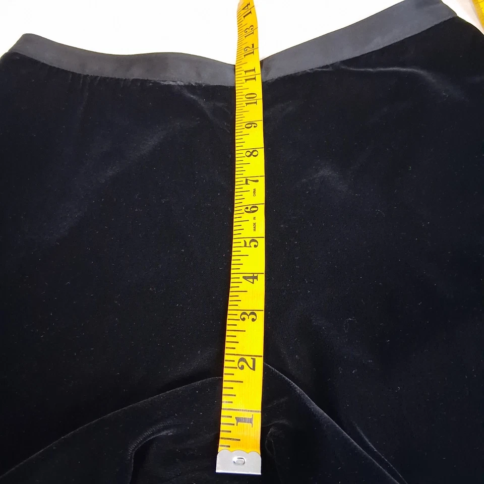 Pantalones BCBG Vintage Pierna Ancha Cremallera Lateral Terciopelo Negro Años 90 Y2K Vacaciones Gótico Bruja Foto 4 de 4