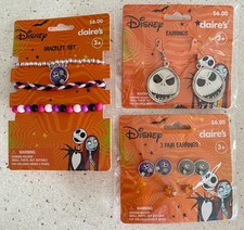 Lot of Jack Skellington Jewelry Bracelet Set Earrings Nightmare Before Christmas