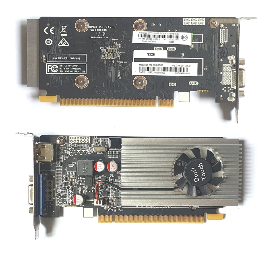 Carte Graphique GPU NVIDIA Geforce GT710 1Go DDR3 288-2N326-A02A8 HDMI VGA - Photo 1/3