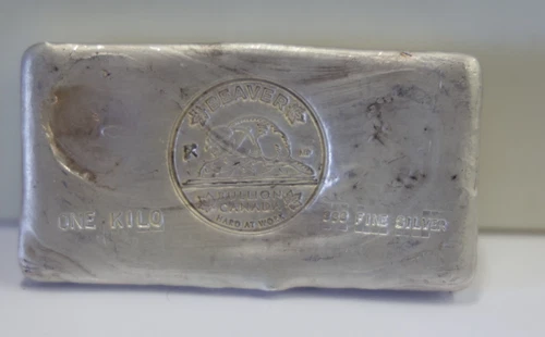 Poured Beaver Bullion .999 Silver Kilo Bar 32.105 oz Canada