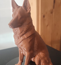 German Shepherd Dog Plastic Figurine Brown Collectible Sculpture Animal Decor