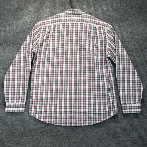 Eddie Bauer Shirt Men Large Gray White Check Plaid Classic Fit Button Down 8260 - Picture 2 of 15